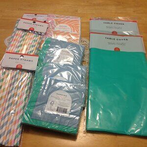 Colorful disposable party supplies